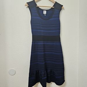 Julia Jordan Black/Cobalt Flutter Hem Knit Dress